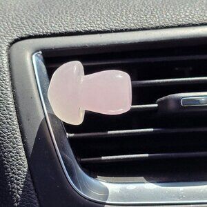 Rose Quartz Crystal Mushroom Vent Clip